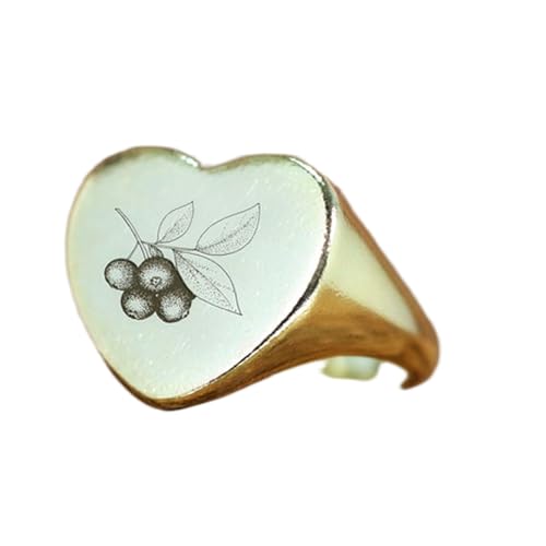Bague myrtille cœur argent sterling 925 plaqué or chevalière rétro