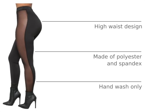 Image of Women's Sexy See Through Sheer Mesh Pants Leggings High Waist Casual Sweatpants Tights