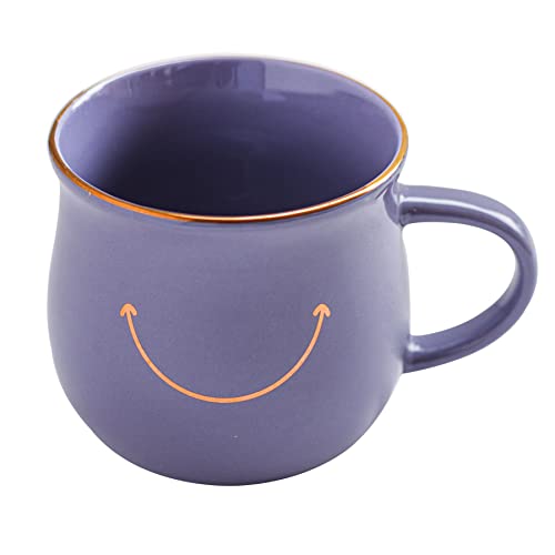 Taza de Cerámica con Cara Sonriente y Detalles Dorados 13 Oz miniatura 7