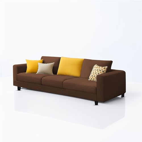 Image of Galib 3 Seater Sofa Set for Living Room (Brown Fabric) Premium Fabric Sofa Set