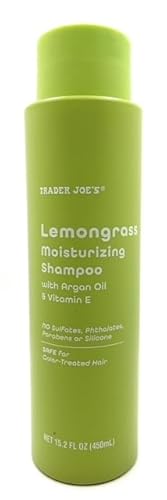 Trader Joes Lemongrass Moisturizing Shampoo with Argon Oil and Vitamin E 15.2 oz (450 ml) - Pack of 1