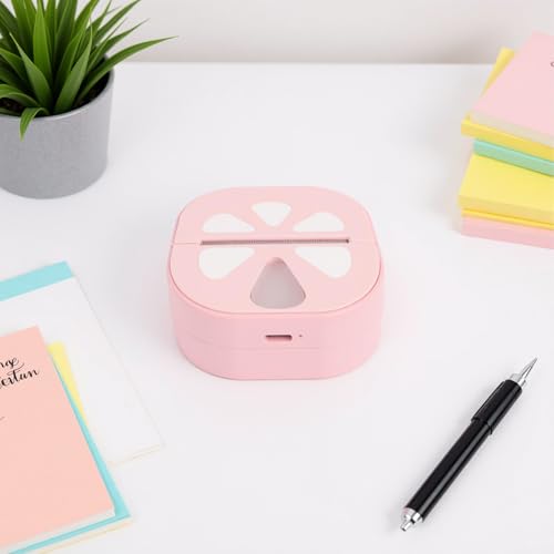 Image of Mini Sticker Printer, Bluetooth Inkless Thermal Printer, Portable Instant Printing Sticker Maker with 3 Rolls Paper for Study Notes Journal DIY