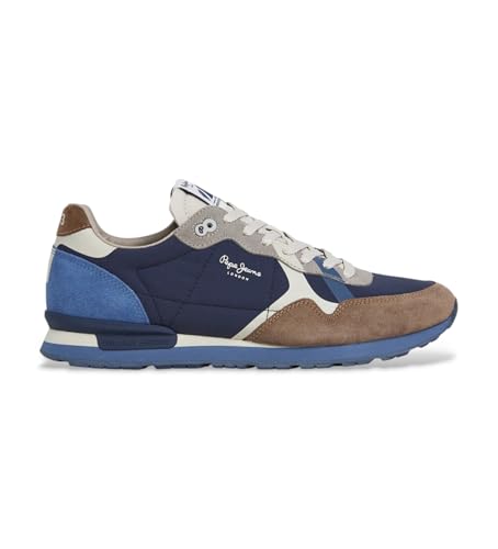 Pepe Jeans BRIT Prints M - Tenis para Hombre, Color marrón (marrón Nogal), Talla 9, Marrón Nogal marrón, 43 EU