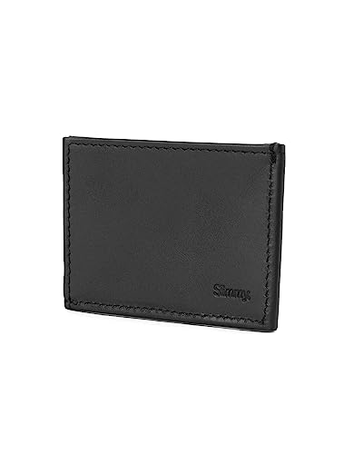 Slimmy Slim Wallet for Men RFID Blocking - bolstr OG3 Minimalist Wallet for Men – 8mm Thin Mens Front Pocket Wallet, 3 Pocket, 2 Panel Full-Grain Genuine Leather – 101 x 76mm Premium EDC Black Wallet3