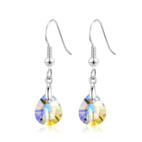 Boucles d'oreilles poire aurore boréale Philip Jones en argent