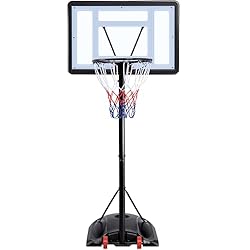 Yaheetech Outdoor Adjustable Basketball Stand, Portable Basketball Hoop Net System on Wheels, 170-230cm