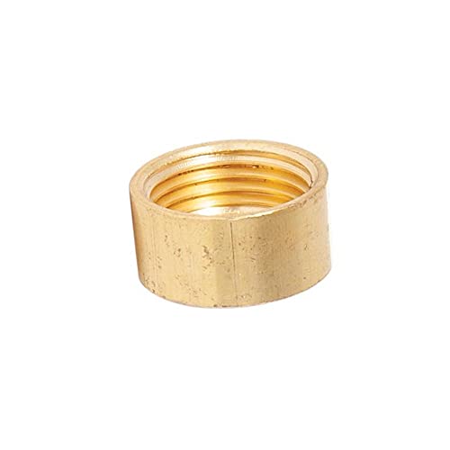 Image of B&P Lamp Solid Brass Flat Cap, Tapped 3 /8IP, 3 /8 Inch Height by 3 /4 Inch Diameter, Unfinished