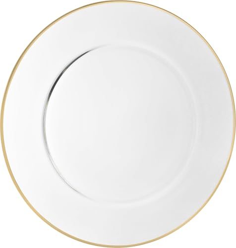 Set de 4 Platos Barski de Vidrio Transparente con Borde Dorado miniatura 7