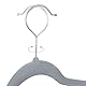 Relaxdays, grau Samtbügel mit Clips 12er Set, 360° drehbarer Haken, Hosenbügel, rutschfeste Hemdenbügel, 43 cm breit, 10024379_111