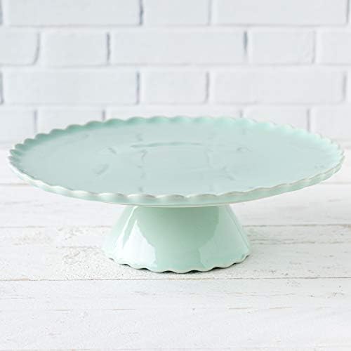 Cake Stand "Sweet Flower" Size Medium in mint green, Ø 28 cm