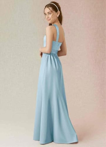 GATMAHE Chiffon Junior Bridesmaid Dresses for Girls Ruffle Sleeve V Neck A Line Flower Girls Dress3