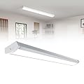 HYPERLITE 4ft LED Wraparound Light 60W,6600LM 4' LED Shop Lights Fixture with 3 Wattages for Garage,4000K Neutral White Wrap Light AC120V,ETL Listed 48inch Led Light Fixtures for Office, Kitchen