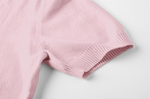 Image of DAIMIDY Women's Short Sleeve Sweaters Lightweight Summer Sweater Casual Knit Pullover Tops