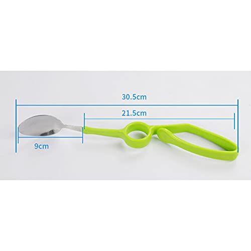 Juego de utensilios adaptativos para comer, cuchara y tenedor con mango curvado antisacudidas, fácil agarre, para ancianos, parkinson, artritis, vajilla de ayuda para el comedor (2 piezas)