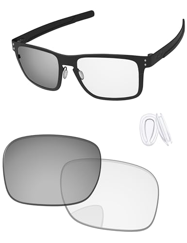 Image of Replacement Lenses & Nose Pieces for Oakley Holbrook Metal OO4123 55mm - Precision Fit, UV Block & Impact Resistant