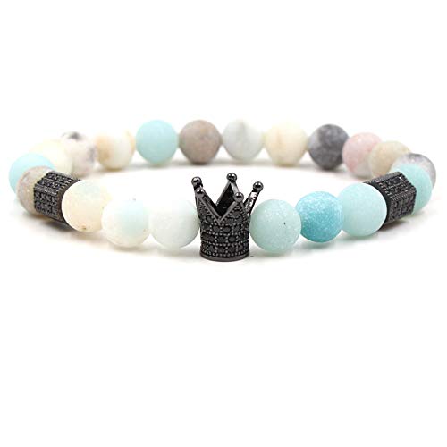 Bijoux en pierre naturelle de elastique à couronne noire pour accessoire homme