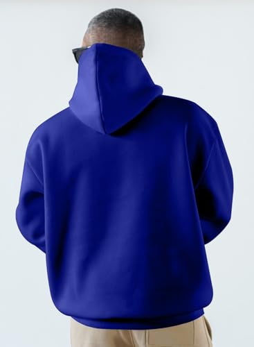 Image of JMIERR Mens Fleece Lined Hoodie Pullover Drawstring Pocket Winter Warm | Cozy fleece-lined pullover, adjustable drawstring hood, kangaroo pocket, regular fit, machine wash
