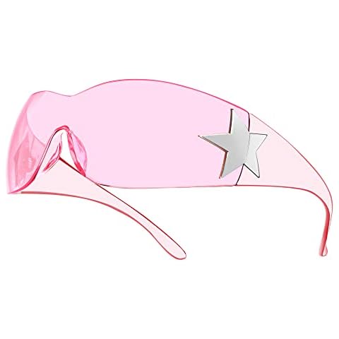 Allarallvr Y2K Trendy Sunglasses for Women Men Gafas De Sol Para Mujer Shield Wrap Around Sun glasses AR82143(Pink,Pink) Cover