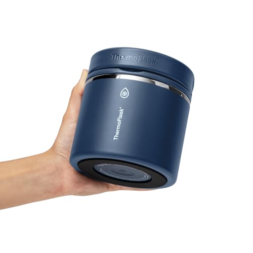 Image of ThermoFlask Insulated Food Jar with Leakproof Lid (20 oz, Navy) - Stainless Steel Food Containers for Hot & Cold Meals, Lunch, Soup & Snacks