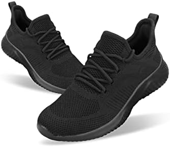 Slip On Sneakers for Women-Fashion Sneakers Walking Shoes Non Slip Lightweight Breathable Mesh Running Shoes Comfortable All Black 8.5 | Image 3