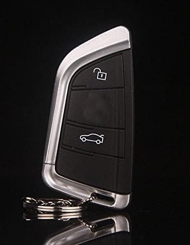 Image of Car Keychain with Cool Red Jet Flame Pocket Lighter Cigarette Stylish Antique Lighter Outdoor Survival Tool Men's Smoking Lighter (Black Wa LED)