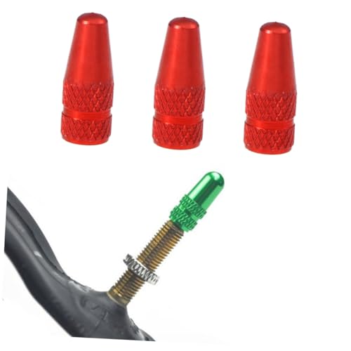 6 Pcs Tapas de Válvula Aluminio Rojo para Bicicleta miniatura 4
