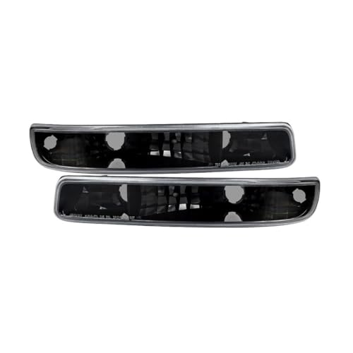 XIOUMAAN Black Bumper Lights Parking Signal Lamps Heavy Duty ABS Plastic Housing/Polycarbonate Lens Left Right Front for GMC -Lighting Technology GM2520174 15199561