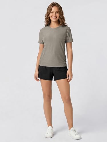Image of ODODOS Women's Performance Cropped Tee Ultra Soft odSTRATUM Tech Short Sleeve Relaxed Top Crew Neck T-Shirts