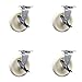 Nylon Swivel Caster w/Main. Free Bearings Set of 4 w/8" x 2" White Wheels - Includes 4 Swivel w/Top Lock Brakes & Bolt on Swivel Locks - 5000 lbs Total Capacity - Service Caster Brand