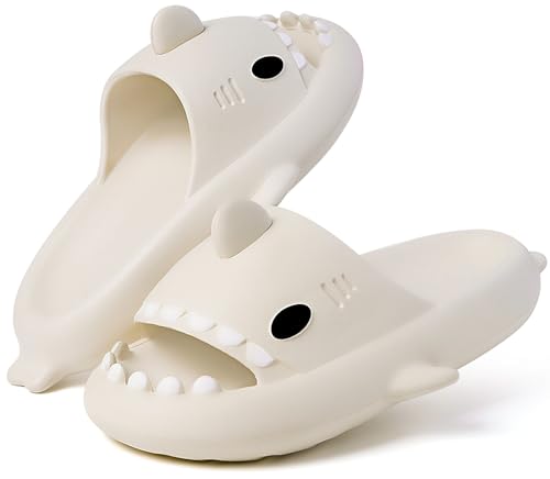 Image of KVbabby Kids Shark Slides Boys Girls Cloud Sandals | Cloud Sandals,Open Toe,Beach Pool Water Shoes,Slip-on,Lightweight,Non-Slip,Soft,Flexible,EVA Slippers