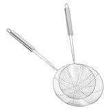 Photo Gallery healifty 2 pezzi schiumarole in acciaio inossidabile con manico ergonomico colino per friggere filtrare olio pasta e gnocchi design compatto e resistente per cucina professionale e Photo Gallery healifty 2 pezzi schiumarole in acciaio inossidabile con manico ergonomico colino per friggere filtrare olio pasta e gnocchi design compatto e resistente per cucina professionale e