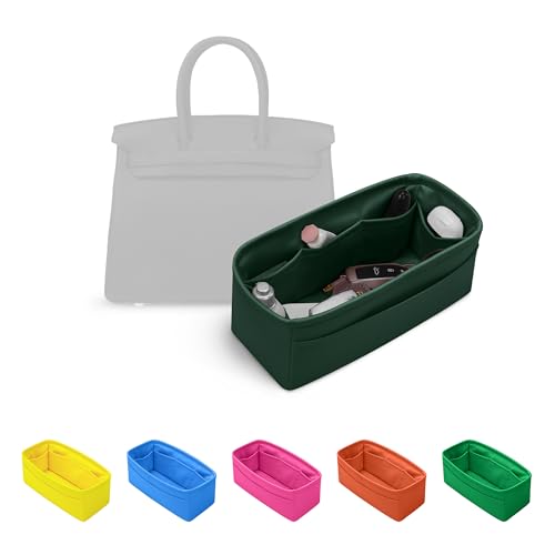 KINGS IN BAG Satin Purse Organizer for Birkin 30, Vert Anglais