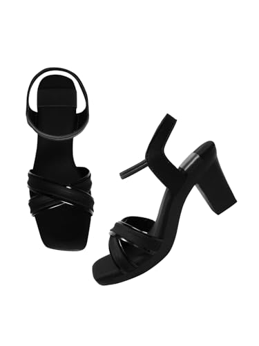 Image of Selfiee Cross Strap Block Heels Perfect for Every Occasion, Elegant Party Heel Sandals for Women & Girls