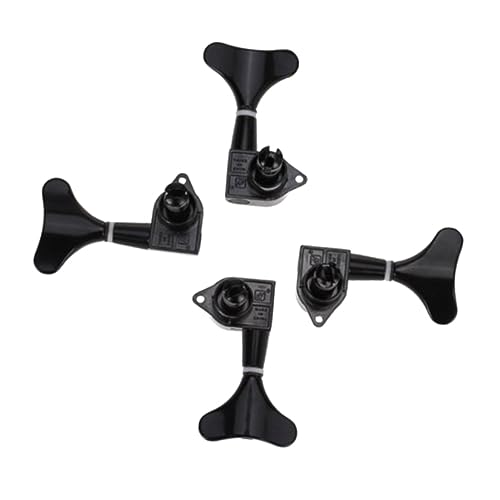 Toddmomy 4Pcs Black Bass Tuning Pegs Machine Heads for Bass Guitar Essential Accessory for Accurate Tuning Includes Left for Optimal Performance
