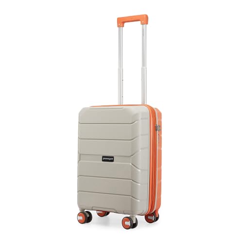 Provogue Cascade Hard-Sided PP 55 Cm Suitcase/Cabin Trolley Bag Small| Expandable Space with 8 Wheels Trolley Bags for Travel |Combination Lock|5 Year