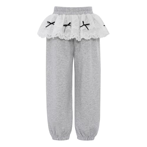 JEYPINMI Kids Girl's Bowknots Baggy Trousers Fashion Athletic Pants Y2K Wide Leg Sweatpants with Pockets2