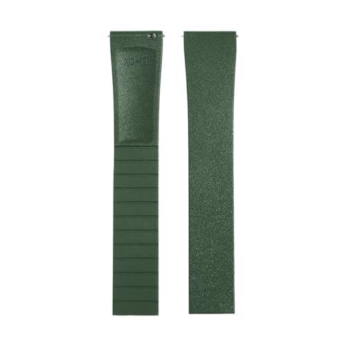 Bracelet de montre CTS FKM 22mm vert avec boucle argentée pour homme
