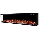 Touchstone Sideline Infinity Pro 3-Sided Smart 72' WiFi-Enabled Electric Fireplace - 80051 - Built-in - 6 Realistic Flame Colors- 13-Color Down Lighting- Crackle Sound- 1,500W Heater