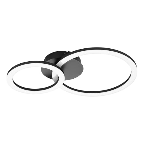 Eglo connect z Smart-Home LED soffitto Paranday-Z, ZigBee, app e controllo vocale Alexa, colore luce regolabile (bianco caldo o freddo), dimmerabile, lampada in bianco nero, 45 x 30 cm