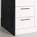 South Shore Myro Kitchen Island, Faux Black Stone and White
