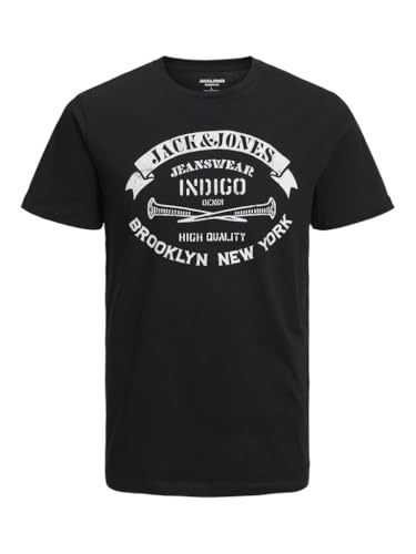 JACK & JONES Herren JJECORP Logo Tee SS Crew Neck MP, Black/A W. 7 x Black + 2 DGM, M 4
