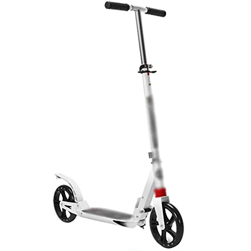 Scooters - Patinete plegable de altura ajustable, los estudiantes van a la escuela por scooter, scooters para adultos para ir al trabajo (color: blanco, tamaño: 45 x 32 x 80-105 cm)
