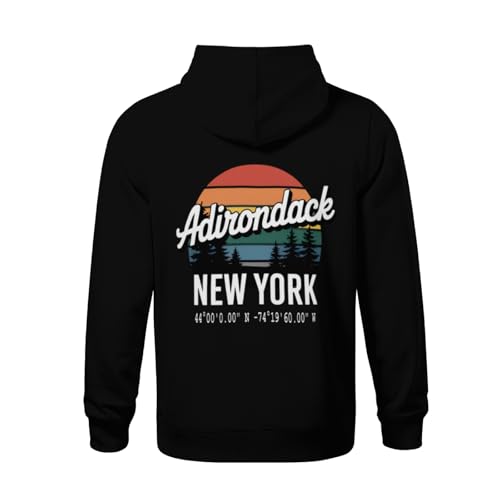 Kids Adirondack Park New York with GPS Location Boys Girls Lightweight Kangaroo Pocket Fleece Hoodies3