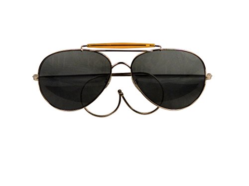 Smoky UV Acrylic Lenses with Gold Frame Air Force Style Aviator Glasses with Case
