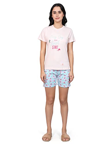 Image of Evolove Women Night Suit Set /Top Short Set