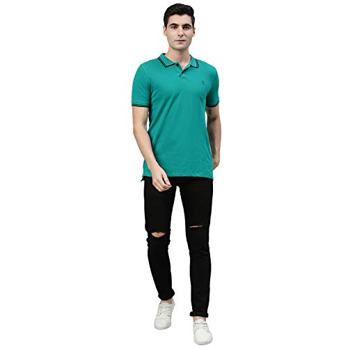 Image of Urbano Fashion Men's Solid Slim Fit Half Sleeve Cotton Polo T-Shirt