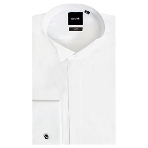 Dobell Slim Fit White Dress Shirt Cover
