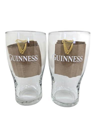 Guinness Pint Glass - 2025 Gold Sparkle Harp - Set of 4