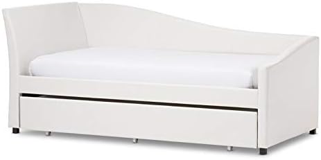 Hawthorne Collections - Cama doble de piel sintética, color blanco