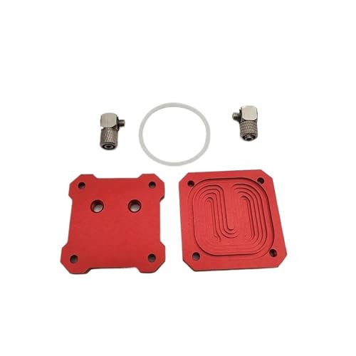 Funssor Nema17/NEMA14パンケーキステッピングモーターと互換性あり、水冷プレートアルミニウムCNC加工ウォータークーラー、3Dプリンターモーター用(No tube)